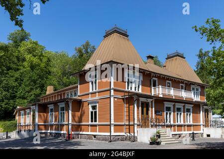 Das historische Industriedorf Fiskars ist ein beliebtes Reiseziel in Südfinnland Stockfoto