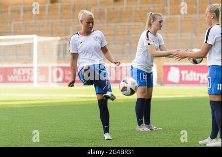 Uppsals, Schweden. Juni 2021. IFK Norrkoping beim Aufwärmen während des Elitettan-Spiels zwischen IK Uppsalia und IFK Norrkoping bei Studenternas IP in Uppsale, Schweden Quelle: SPP Sport Pressefoto. /Alamy Live News Stockfoto