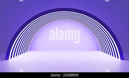 3D-Darstellung eines Tunnels aus Bögen Stockfoto