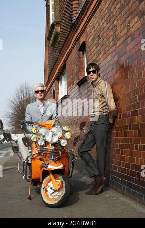 GROSSBRITANNIEN / England / London /Mods auf vespa und lambretta Roller in london Stockfoto