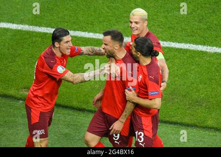 Seferovich(9) aus der Schweiz während der UEFA Euro 2020 Championship Group EIN Spiel zwischen der Schweiz und der Türkei im Baku Olimpiya Stadionu am 20. Juni 2021 in Baku, Aserbaidschan. [Foto nach MB-Medien] Stockfoto