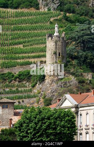 Der Spitalturm, Tournon, Ardeche, Rhône Tal, AURA, Frankreich Stockfoto