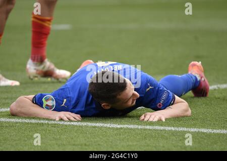 Roma, Italien. Juni 2021. Andrea Belotti aus Italien reagiert während des Fußballspiels der UEFA Euro 2020 Group A zwischen Italien und Wales im stadio Olimpico in Rom (Italien) am 20. Juni 2021. Foto Andrea Staccioli/Insidefoto Kredit: Insidefoto srl/Alamy Live News Stockfoto