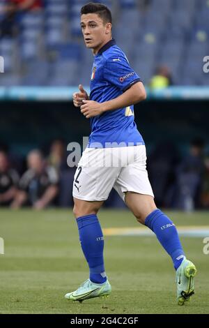 Roma, Italien. Juni 2021. Giacomo Raspadori aus Italien reagiert während des UEFA Euro 2020 Group A Fußballspiels zwischen Italien und Wales im stadio Olimpico in Rom (Italien) am 20. Juni 2021. Foto Andrea Staccioli/Insidefoto Kredit: Insidefoto srl/Alamy Live News Stockfoto