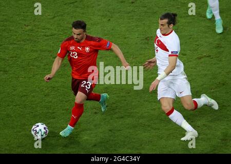 BAKU, ASERBAIDSCHAN - 20. JUNI: Xherdan Shaqiri aus der Schweiz während des UEFA Euro 2020-Spiels zwischen der Schweiz und der Türkei im Olympiastadion von Baku am 20. Juni 2021 in Baku, Aserbaidschan (Foto von /Orange Picics) Credit: Orange Pics BV/Alamy Live News Stockfoto