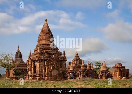 Historische buddhistische Tempel und Pagoden in Bagan, Myanmar Stockfoto