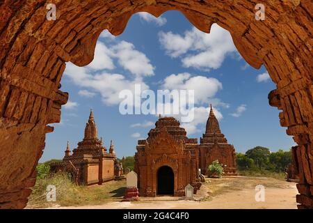 Historische buddhistische Tempel und Pagoden in Bagan, Myanmar Stockfoto