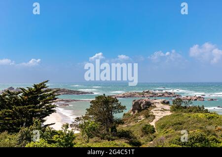 Strand von Tregastel, Cotes d'Armor, Bretagne, Frankreich Stockfoto