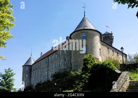 Die Stadt Waldenburg, Kreis Hohenlohe, Deutschland: Burg Waldenburg Stockfoto