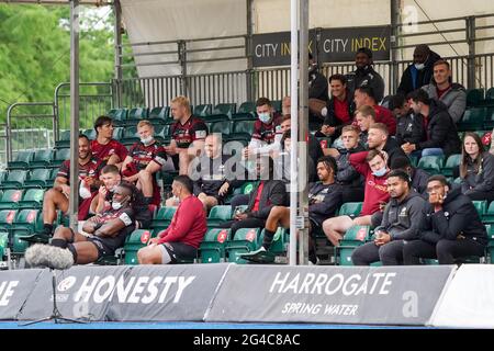 London, Großbritannien. Juni 2021. Die fünf Clubs British und Irish Lions, Owen Farrell, Jamie George, Maro Itoje, Mako Vunipola, Und Elliot Daly startete alle und wurden alle auf der 54 Minute ersetzt und dann vom Stand aus beobachtet. In London, Großbritannien am 6/20/2021. (Foto von Richard Washbrooke/News Images/Sipa USA) Quelle: SIPA USA/Alamy Live News Stockfoto