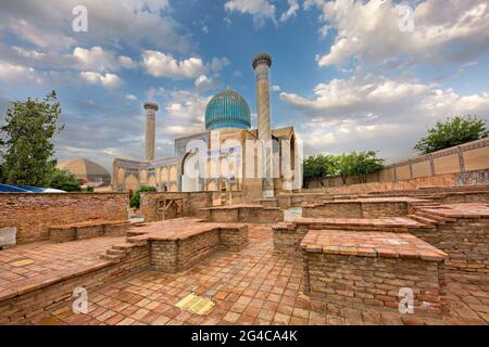 Mausoleum von Tamerlane in Samarkand, Usbekistan. Tamerlane ist auch als Gur Amir bekannt Stockfoto