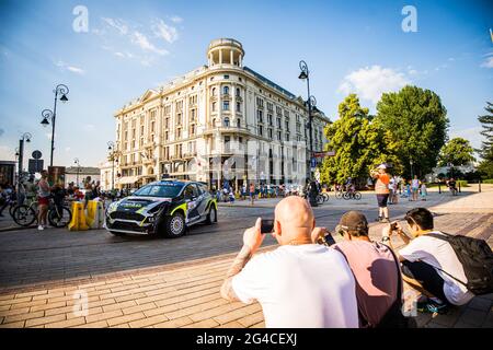 Mikolajki, Polen. Juni 2021. 34 MCCOURT Cathan (IRL), HOY Brian (IRL), Cathan MCCOURT, Ford Fiesta MkII, Ambiente während der FIA ERC Rally 2021 Polen, 1. Lauf der FIA European Rally Championship 2021, vom 18. Bis 20. Juni 2021 in Mikolajki, Polen - Foto Bastien Roux / DPPI Credit: DPPI Media/Alamy Live News Stockfoto