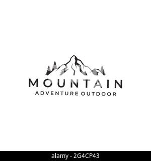 Outdoor-Logo im Mountain Adventure-Design Stock Vektor