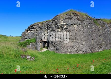 Ruinen des französischen Ersten Weltkriegs Fort Douaumont (Fort de Douaumont) in Douaumont (Meuse), Frankreich Stockfoto