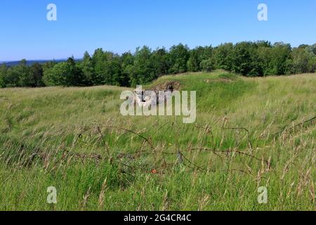 Ruinen des französischen Ersten Weltkriegs Fort Douaumont (Fort de Douaumont) in Douaumont (Meuse), Frankreich Stockfoto