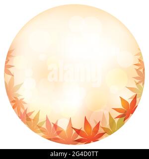 Runder Rahmen Mit Abstraktem Bokeh-Hintergrund Im Herbst-Ahornblatt. Vektorgrafik isoliert auf WEISSEM Hintergrund. Stock Vektor