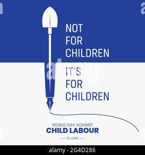Welttag gegen Kinderarbeit Banner Vektor-Illustration. Stockfoto