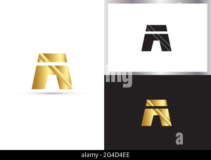 Modernes, sauberes und minimales herzförmiges Design mit Buchstaben A oder Buchstaben AA Stock Vektor