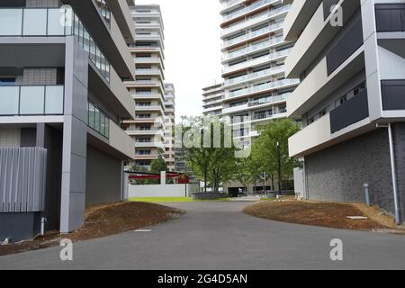 Chuo, Japan. Juni 2021. Blick auf die Wohngebäude des Olympischen und Paralympischen Dorfes Tokio 2020. Kredit: SOPA Images Limited/Alamy Live Nachrichten Stockfoto