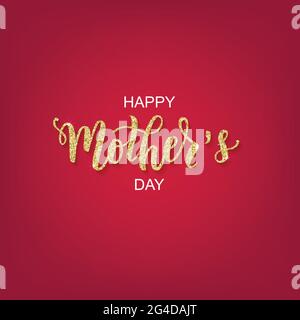 Happy Mother s day Hand Schriftzug Text mit schönen Blumen. Geeignet für Karten, Poster, Banner, Einladungen, Postkarten, Symbol. Vektorgrafik. Stock Vektor