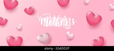 Happy Mothers Day Hand Schriftzug Text. Schrift Typografie. Stock Vektor