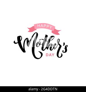 Happy Mothers Day Hand Schriftzug Text. Typografie. Stock Vektor