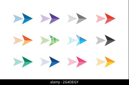 Moderne Pfeile bunte Set, tolles Design für jeden Zweck. Symbol für Cursorpfeil eingestellt. Pfeilvektorensammlung. Stock Vektor