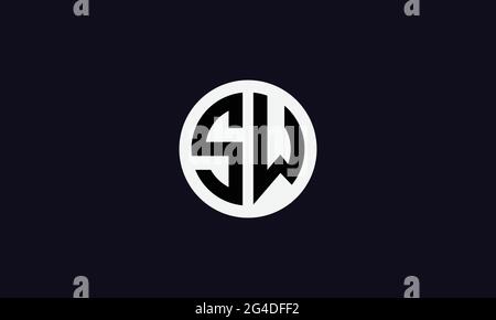 SW- und WS S- oder W-Vektorlogovorlage für Kurzbuchstaben für Unternehmen Stock Vektor