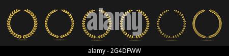 Set mit goldenem Lorbeerkranz Stock Vektor