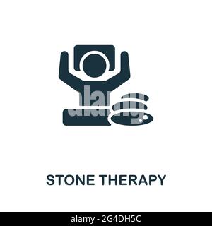 Symbol „Steintherapie“. Monochromes einfaches Element aus der Saunakollektion. Creative Stone Therapy Icon für Webdesign, Vorlagen, Infografiken und mehr Stock Vektor