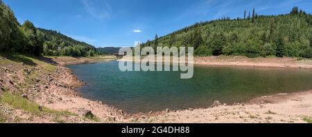 Panoramalandschaft am Damm Nagoldtalsperre, Schwarzwald, Deutschland Stockfoto