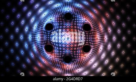 Leuchtendes Nanotechnologie-Quantenraster, computergenerierter abstrakter Hintergrund, 3D-Rendering Stockfoto