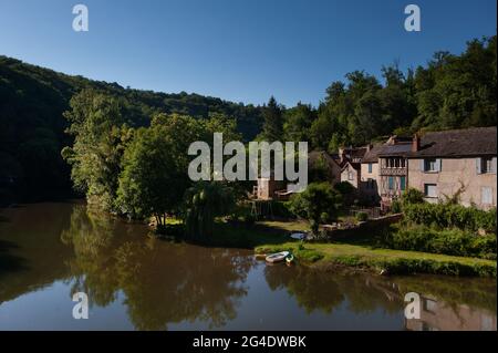 Pont de Cirou an der Grenze zwischen Aveyron und Tarn, Frankreich Stockfoto