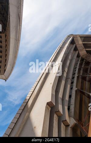 Eine Nahaufnahme der Stahlbetonkonstruktion des Sydney Opera House in New South Wales, Australien Stockfoto