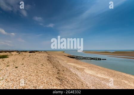 Ebbe am Hafen von Pagham in der Nähe von Bognor Regis, West Sussex, Großbritannien Stockfoto