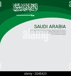 Abstrakt schwenkende flagge saudi-arabiens. Kreativer Hintergrund für die Gestaltung patriotischer Weihnachtskarten. Nationales Plakat. Cover, Banner in Nationalfarben von Stock Vektor