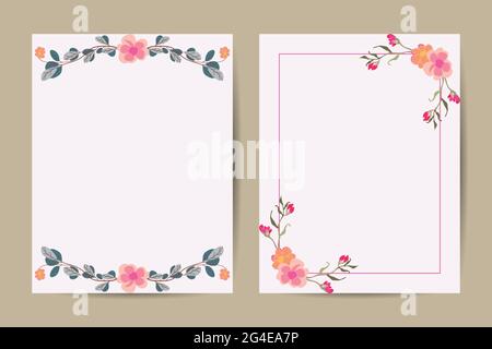 Hintergrund-Vorlage mit Platz für Text und Bilder Design Linie Kunst, Blume, Einladung Design Hintergrund. Stock Vektor
