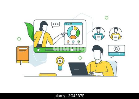Online-Video-Tutorials für Schulungen Stock Vektor
