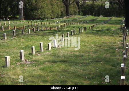 Lynchburg, VA, USA. Die Konföderierten Sektion im Old City Friedhof, Begräbnisstätte von über 2000 Soldaten. Stockfoto