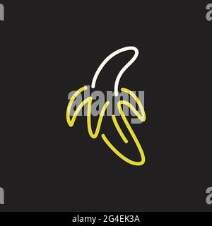 Banana Fruit Neon wie Vektor-Illustration-Symbol Stock Vektor