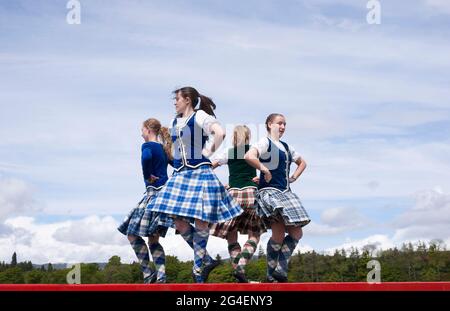 Highland Dancers bei der Drymen Show, Stirlingshire, Schottland Stockfoto