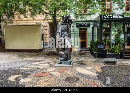 Hans Christian Andersen Statue in Bratislava Stockfoto