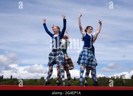 Highland Dancers bei der Drymen Show, Stirlingshire, Schottland Stockfoto