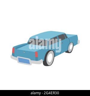 Blaue alte Retro Auto flach Design Vektor Illustration Stock Vektor