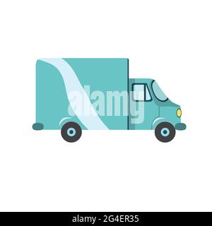 Cargo Transport Truck flaches Design Vektor Illustration. Stock Vektor