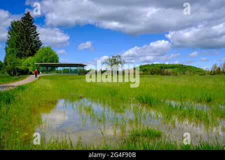 Villa Rustica, ehemaliger römischer Bauernhof, Ausgrabung, bei Leutstetten, Starnberg, Oberbayern, Bayern, Deutschland Stockfoto