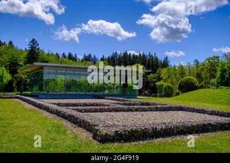 Villa Rustica, ehemaliger römischer Bauernhof, Ausgrabung, bei Leutstetten, Starnberg, Oberbayern, Bayern, Deutschland Stockfoto