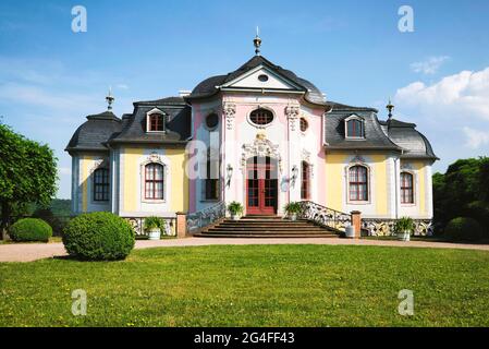 Rokoko-Schloss, Dornburg-Schloss, Dornburg-Camburg, Thüringen, Deutschland Stockfoto