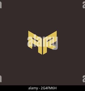 AR A R RA Logo Letter Initial Logo Designs Vorlage mit Gold und schwarzem Hintergrund, Vector Icon Modern Stock Vektor