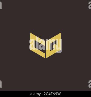 Logo Buchstabe Initial Logo Designs Vorlage mit Gold und schwarzem Hintergrund, Vektor-Symbol modern Stock Vektor